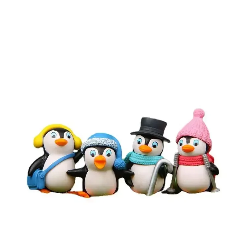 Model Kit Horse - 4 Adet/takım Anime Penguen Bebek Karikatür