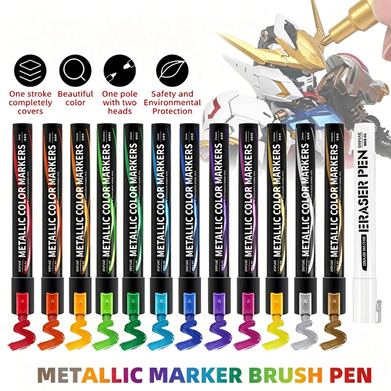 Metallic Paint Set - Metalik İşaretleyiciler Boyama Kalemleri Mech Boyama