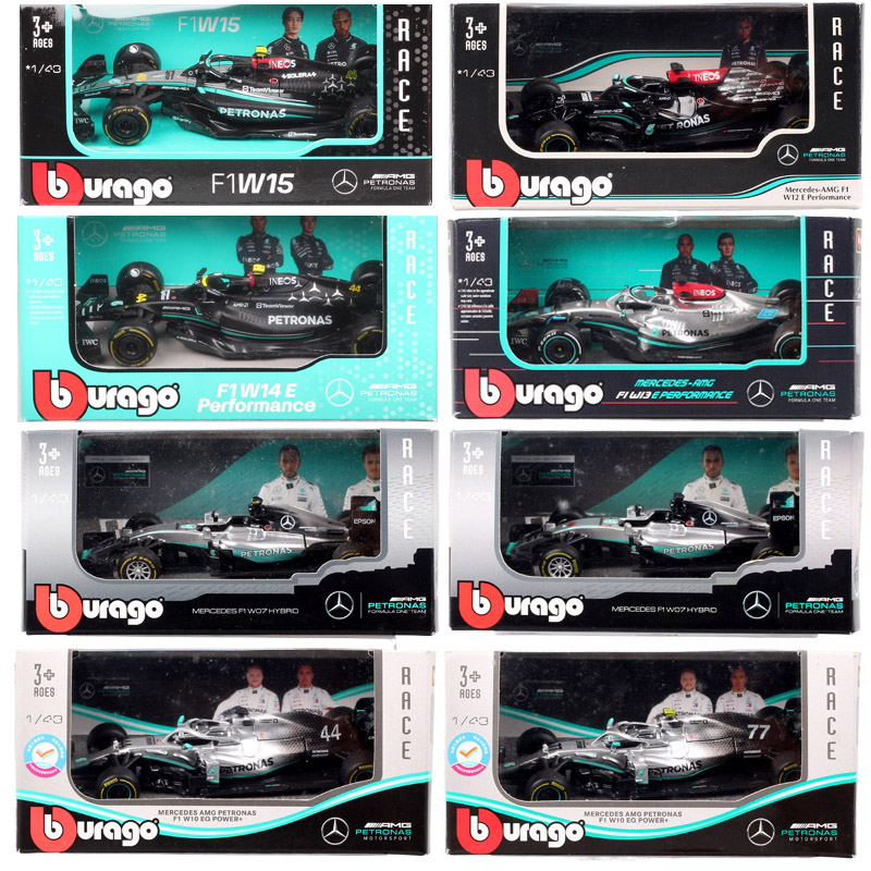 Model Kit Formula 1 - BBurago 1/43 Ölçekli AMG W07 W13