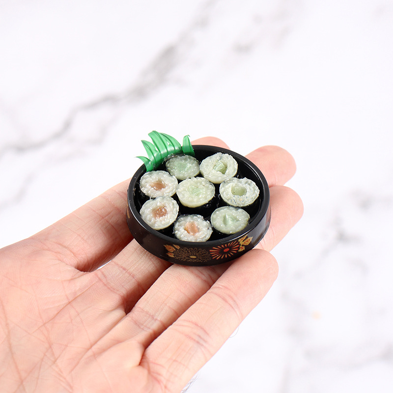 Model Kitchen Set Pvc - Mini Altın Desenli Suşi Tabağı Japon